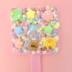 Pink Decoden Kawaii Hand Mirror